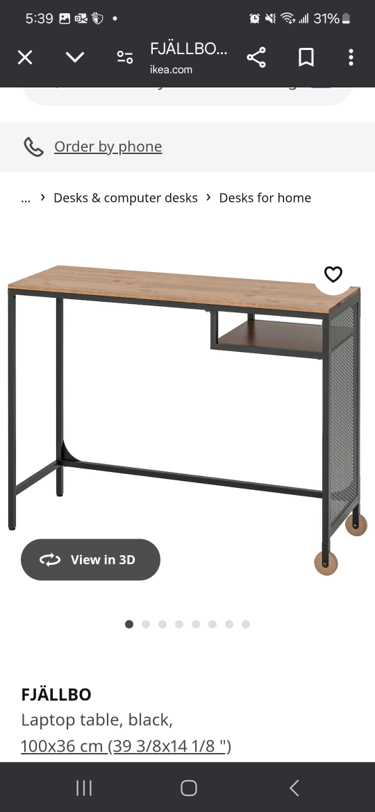 IKEA FJÄLLBO Laptop Table - Black, Brown - photo 5