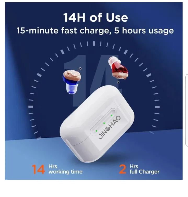 JINGHAO Mini Hearing Aids with Charging Case image indicator(3)