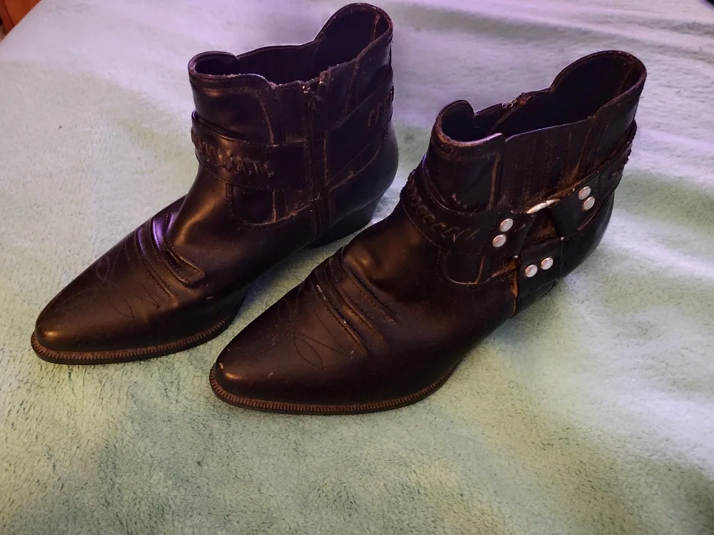 Dark Brown Leather Western Ankle Boots image indicator(2)