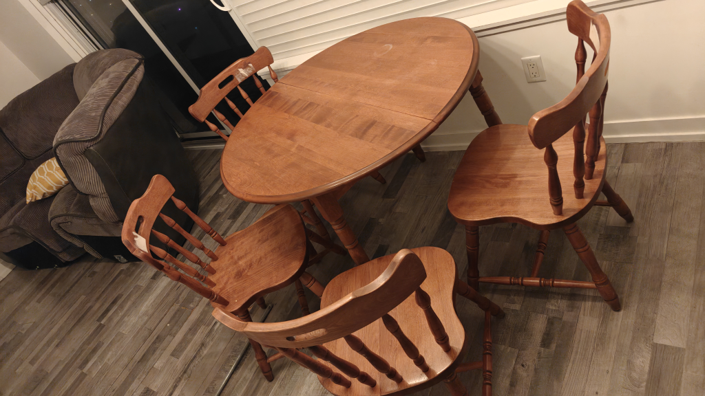 Round Wooden Dining Table Set with Four Chairs - photo 2