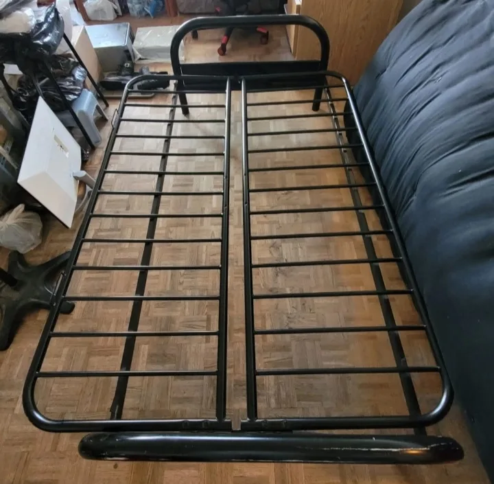 Black Metal Arm Futon Sofa bed convertible Frame - OBO image indicator(3)
