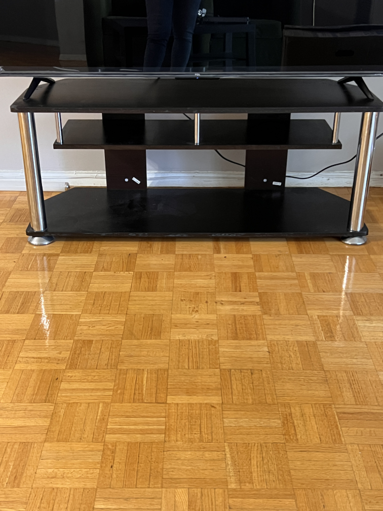 Black TV Stand Chrome Legs