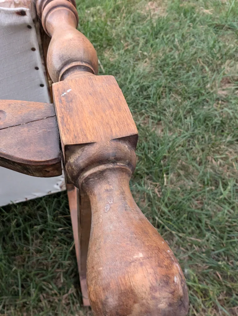 Vintage Floral Armchair Solid Wood and Padded Seat 🧡 image indicator(9)