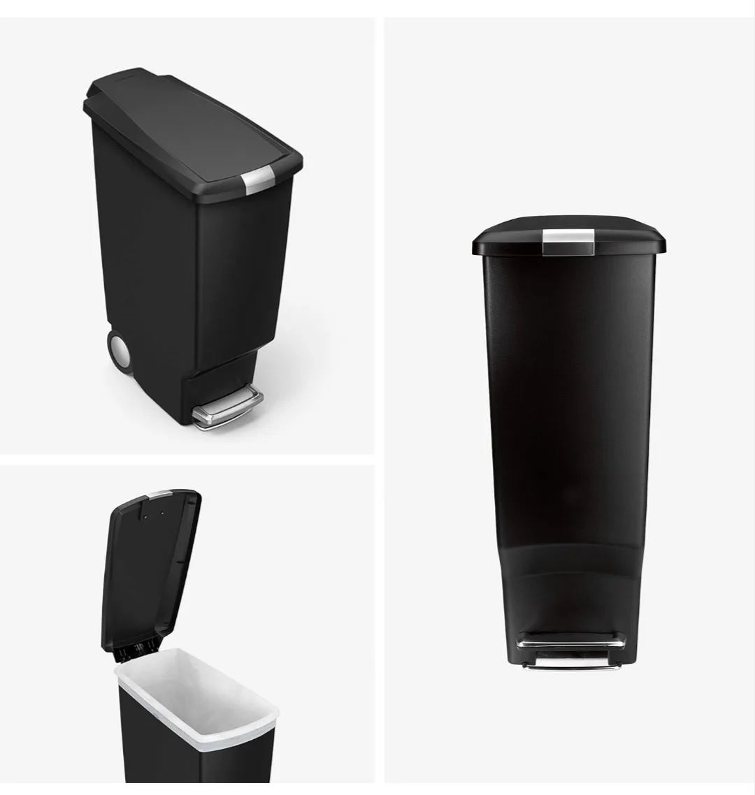 Simplehuman 40L Black Step Can 💚 image indicator(3)