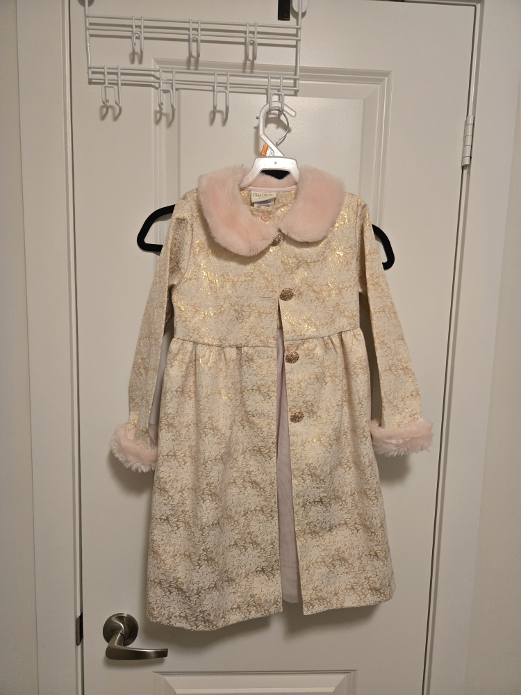 Girls' 2-Piece Gold & Pink Dress Set - Size 6X