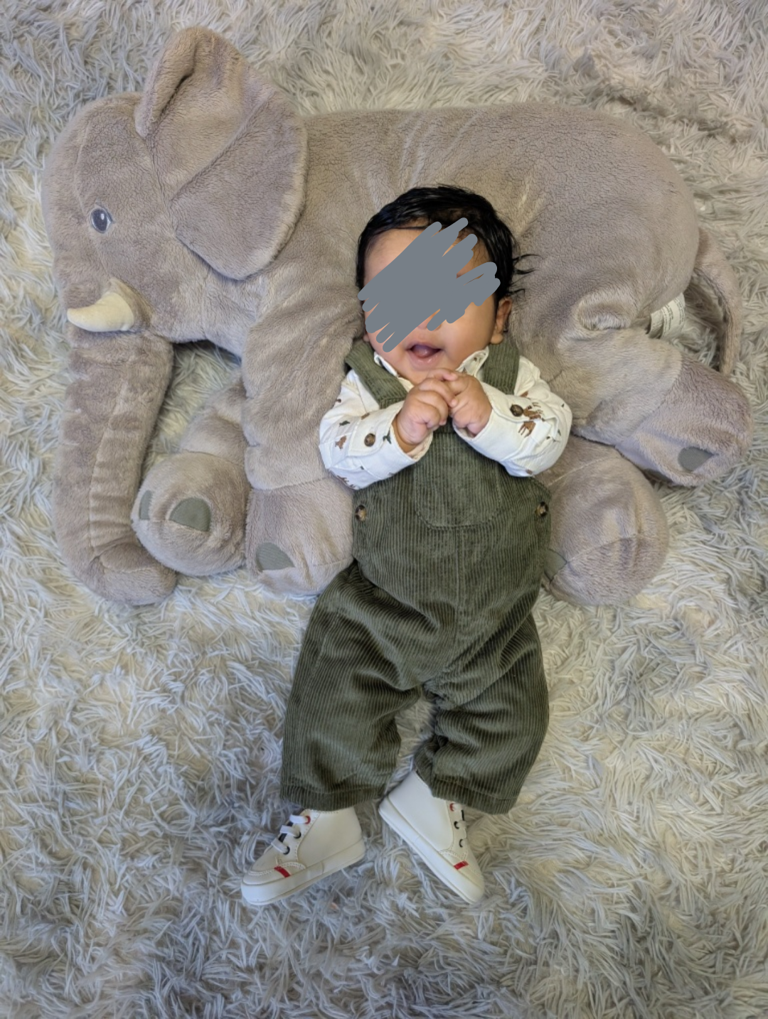 Large Grey Elephant Plush Toy - photo 2