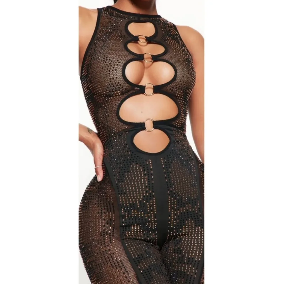 Rhinestone Cut-Out Jumpsuit image indicator(3)