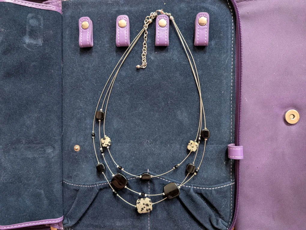 Multi-Strand Dalmatian Jasper and Black Onyx color Necklace image indicator(2)