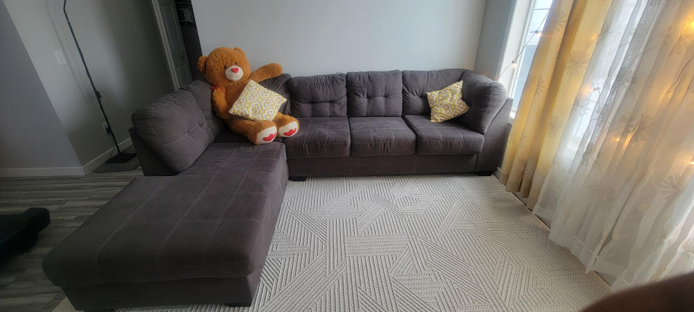 Dark Grey L-Shaped Sectional Sofa - photo 2