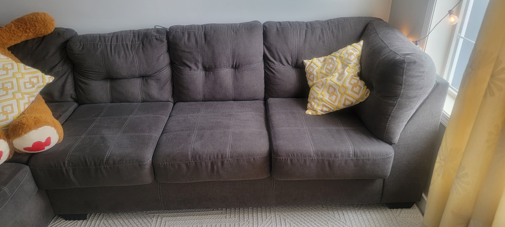 Dark Grey L-Shaped Sectional Sofa - photo 3