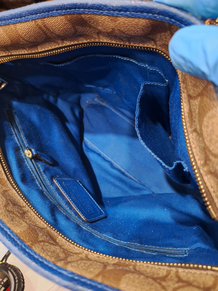 Coach tote bag, blue and brown - photo 4
