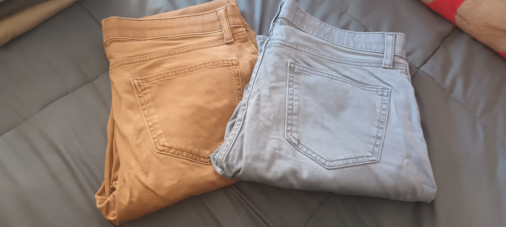 Two Pairs of Men's  Pants - Tan and Grey