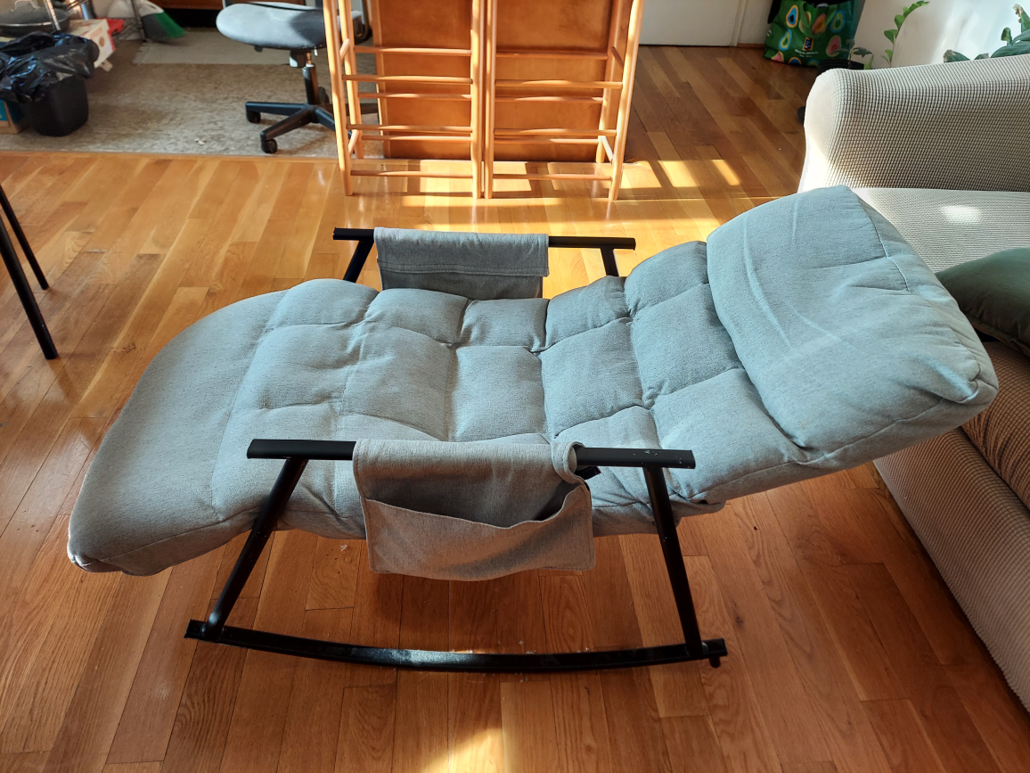 Gray Rocking Recliner Chair