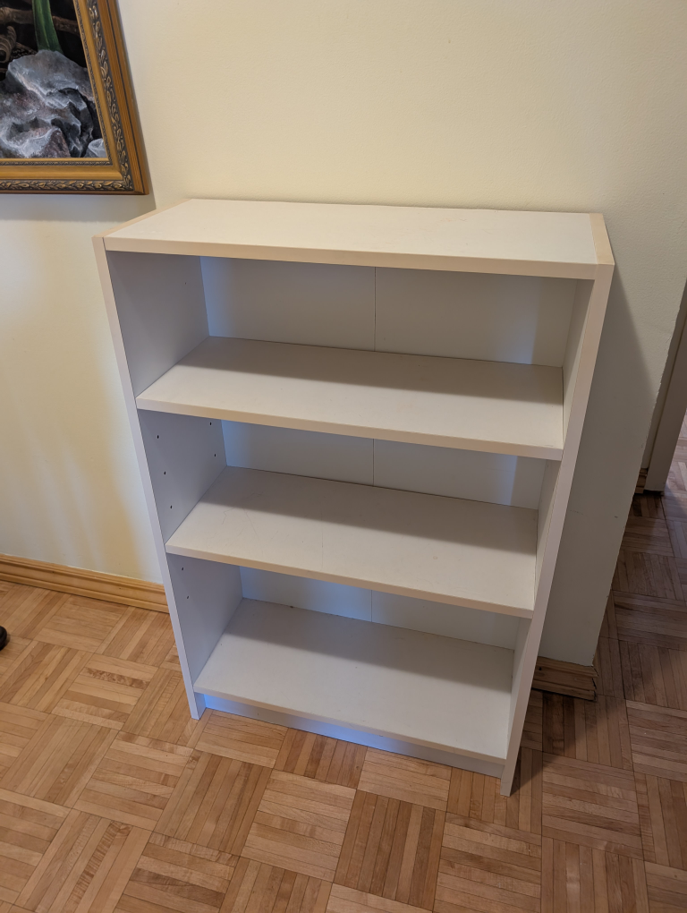 White 3-shelf bookcase
