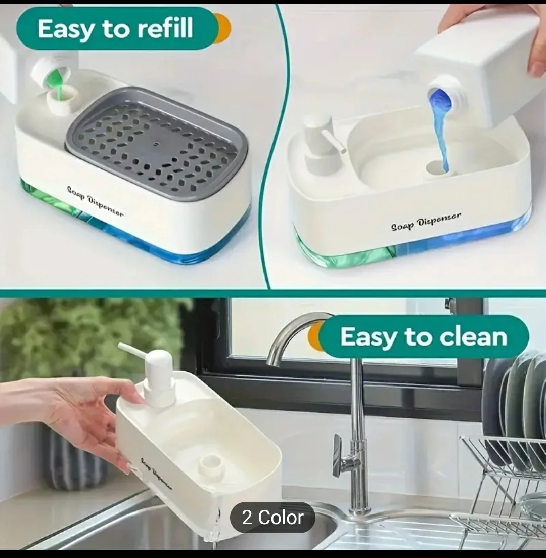 3-in-1 Soap Dispenser with Sponge Holder - photo 4