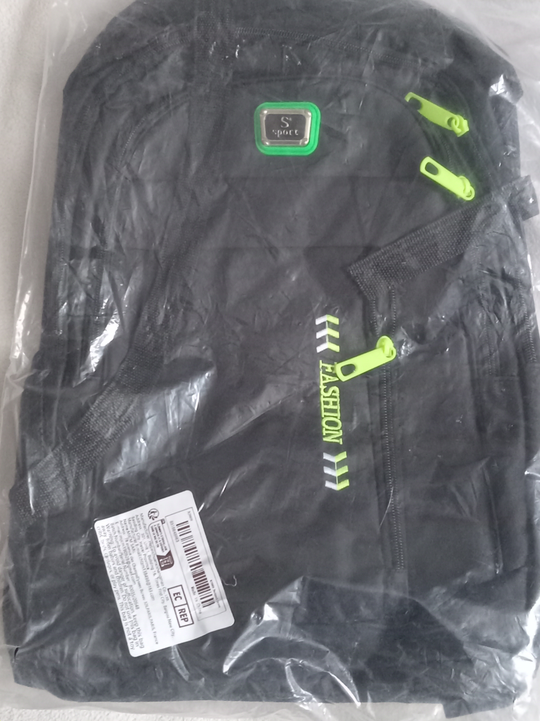 New Nichion Black Backpack with Lime Green Accents
