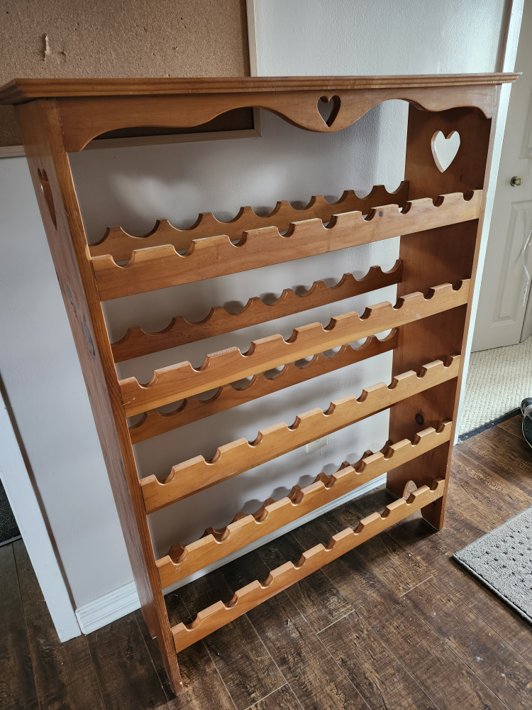Wooden Wine Rack with Heart Cutouts - photo 2