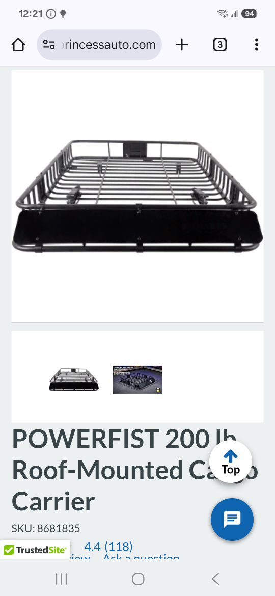 Powerfist 200 lb Roof-Mounted Cargo Carrier