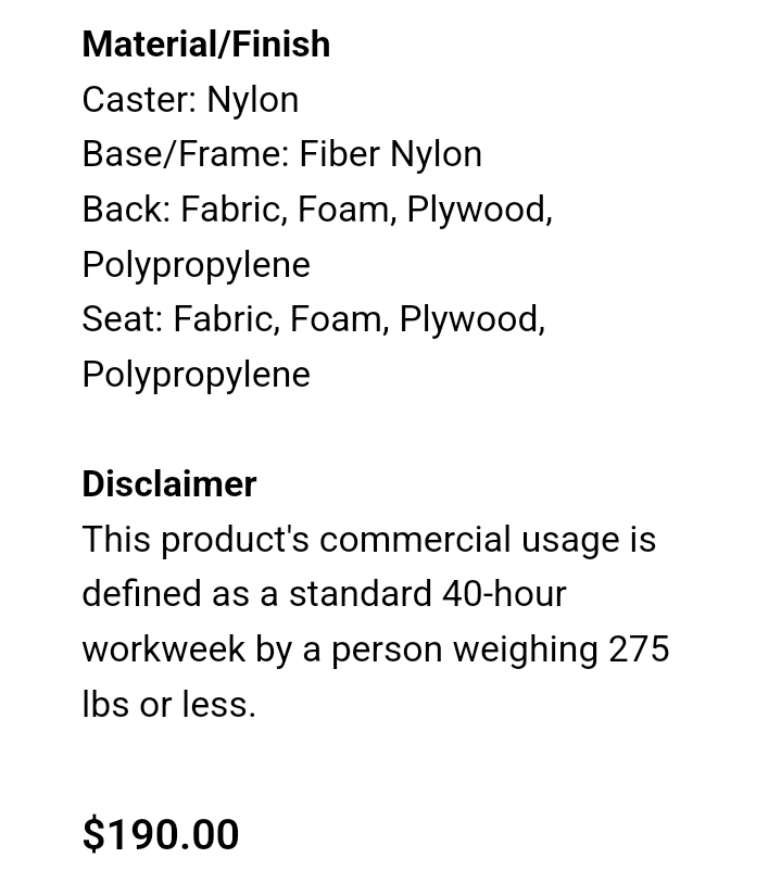 Ergonamic Tilt Office Chair - Black Fabric - photo 3