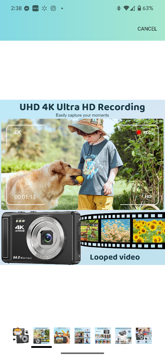 64MP 4K Ultra HD Digital Camera with 16x Zoom - photo 2