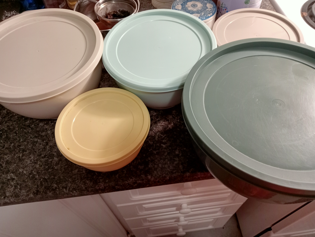 IKEA Set of 4 Vintage Plastic Storage Containers with Lids