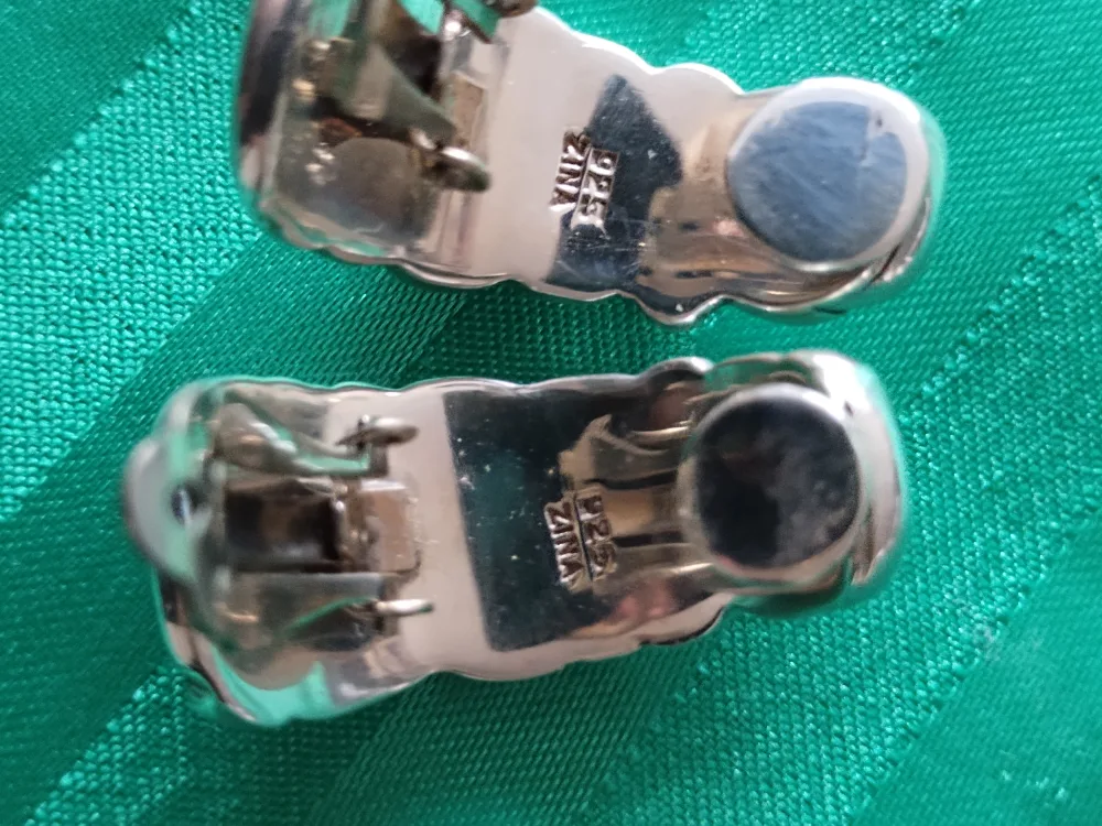 Zuni .925 Solid Silver Clip-On Vintage Earrings image indicator(2)