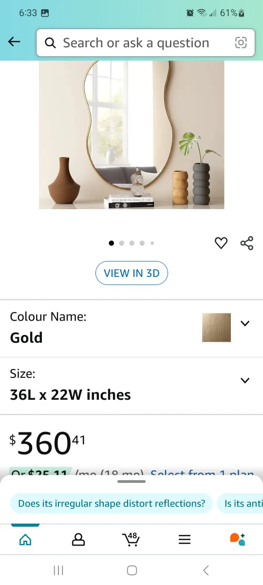 SHYFROY Irregular Wall Mirror - Gold brand new image indicator(2)