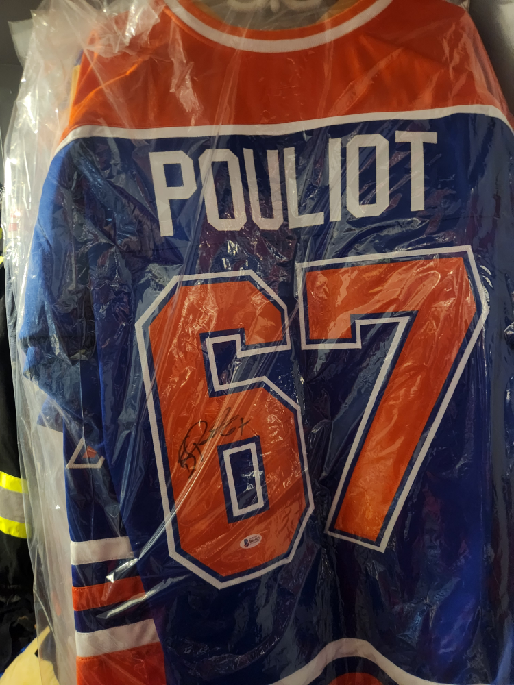 Autographed Marc Pouliot #67 oilers Jersey