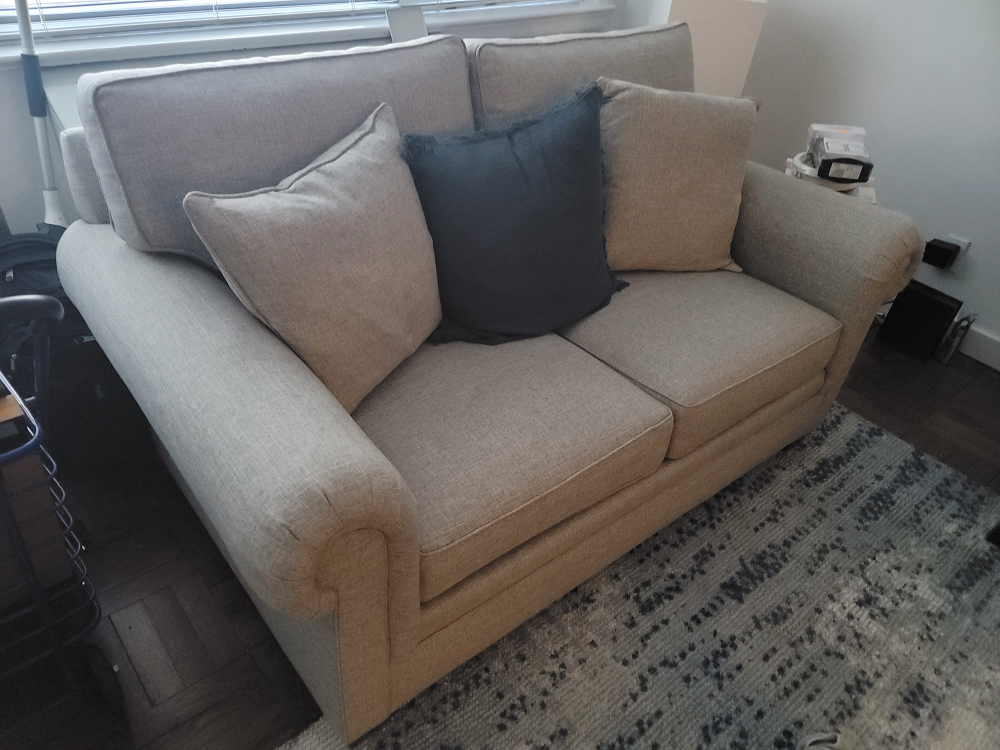 Light Beige Loveseat with Rolled Arms - photo 2