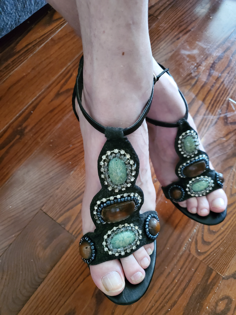 Anne Michelle Black Beaded High Heels - photo 2