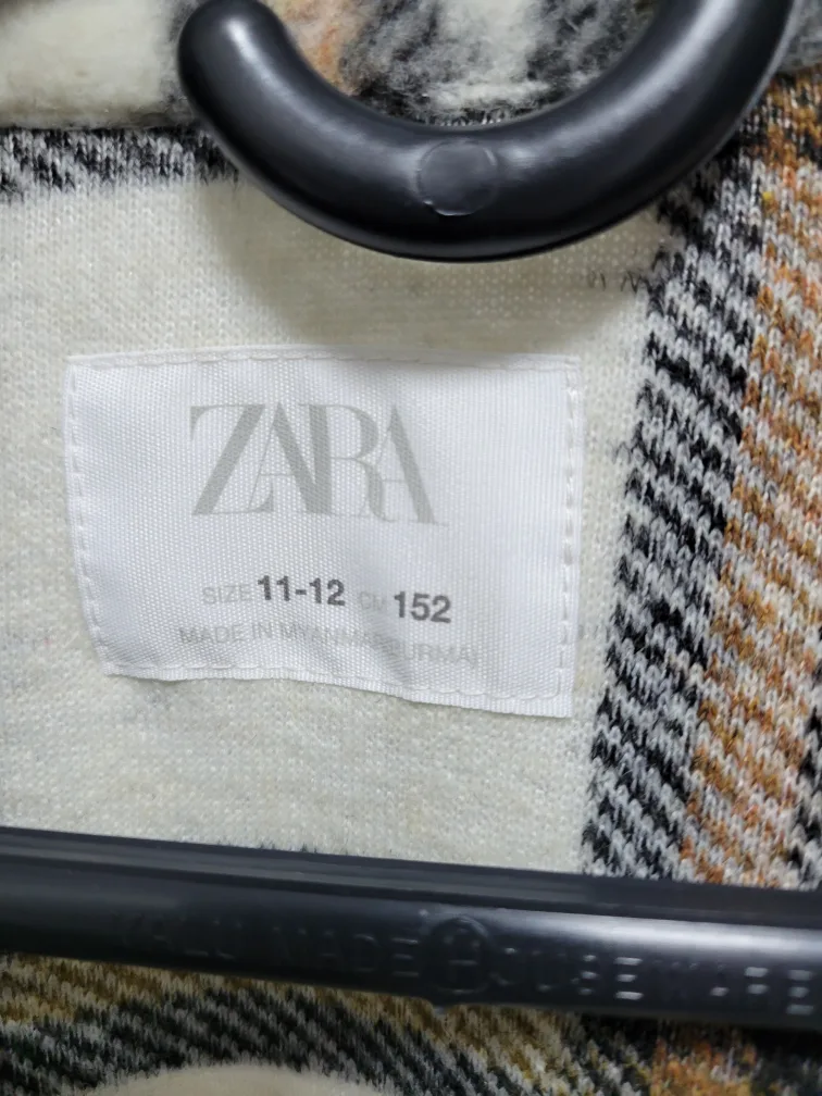 Zara Girls  Plaid Flannel Shirt Jacket image indicator(3)