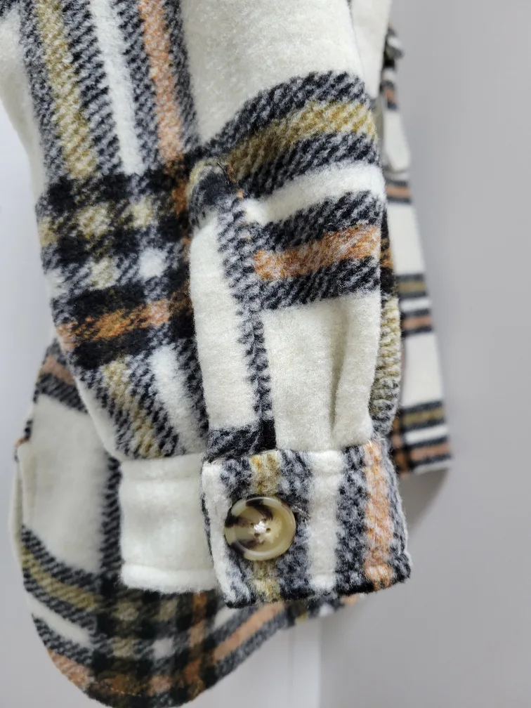 Zara Girls  Plaid Flannel Shirt Jacket image indicator(5)