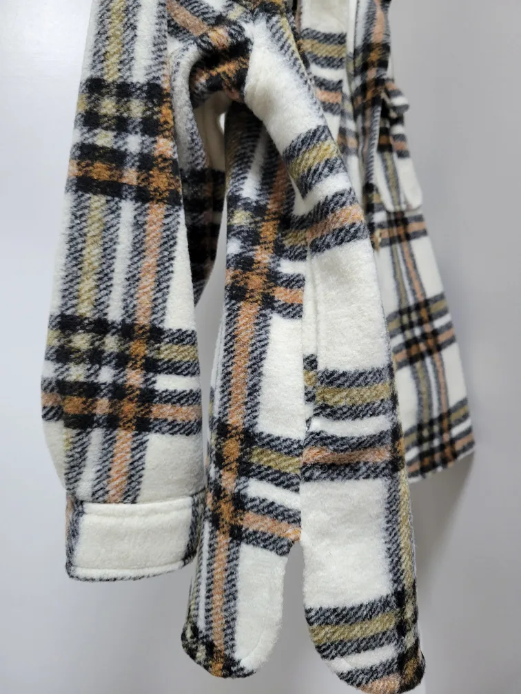 Zara Girls  Plaid Flannel Shirt Jacket image indicator(6)