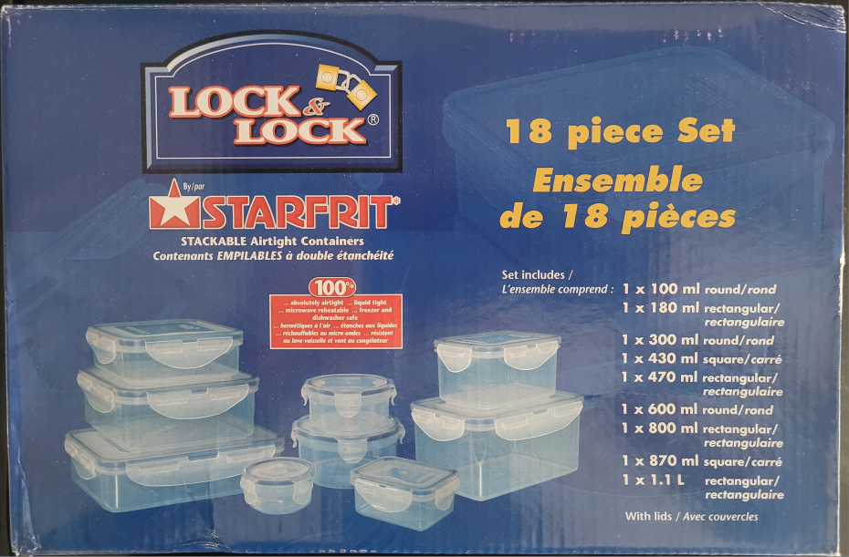 NEW Starfrit Lock & Lock 18-Piece Stackable Container Set - photo 3