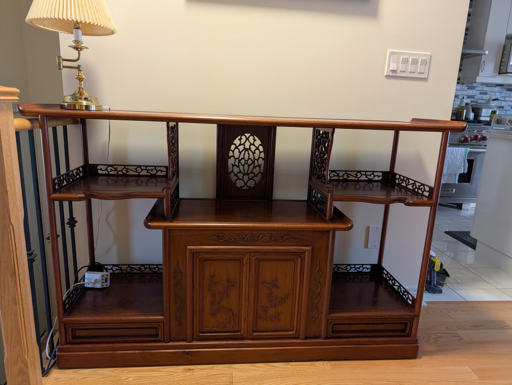 Antique-Style Wooden Cabinet with Shelves - photo 4