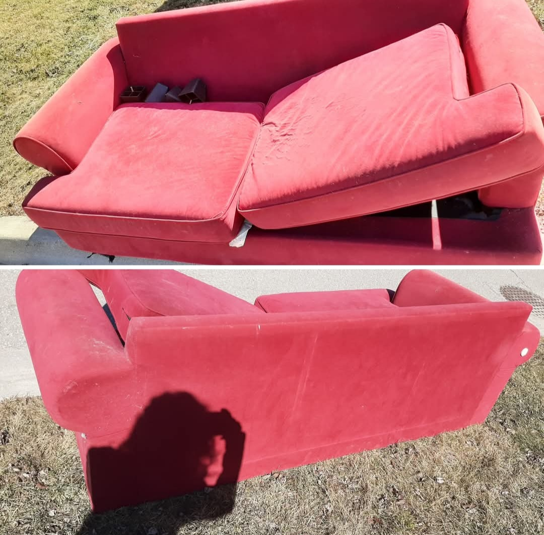 #freecycle red couch