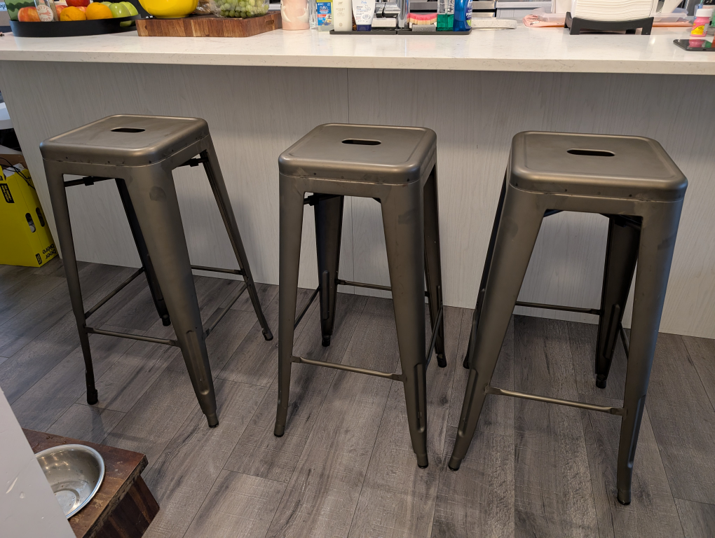 Three Metal Bar Stools - Industrial Style - photo 2