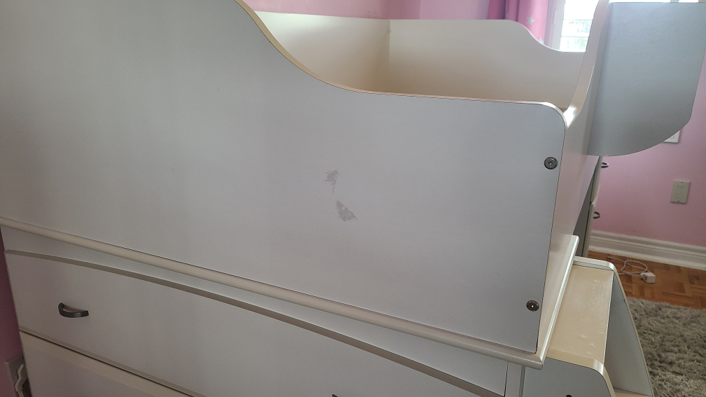 White Low Loft Bed with Storage and reading nook - photo 4