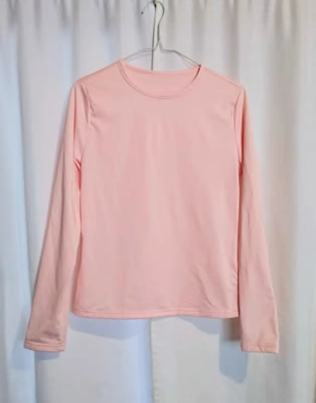 Women's Pink Fleece Lined Long Sleeve Crew Neck Top Size Small image indicator(6)