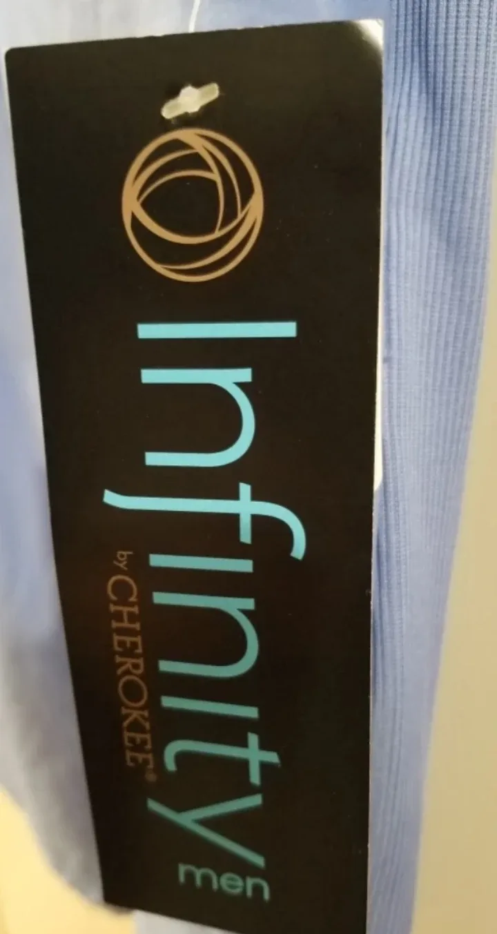 Men's Cherokee Infinity Scrubs Top - Periwinkle Blue image indicator(3)