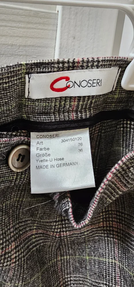 Conoseri Women's Size 36 Grey wool Plaid Pants image indicator(2)