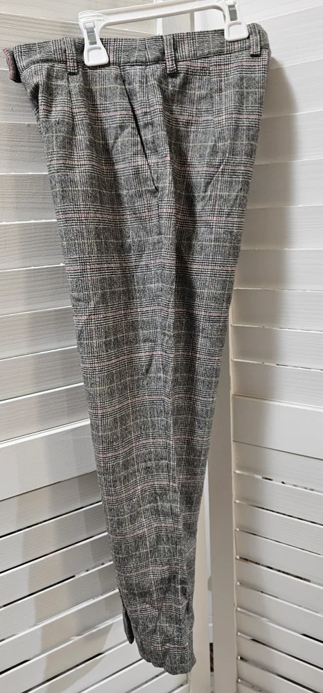 Conoseri Women's Size 36 Grey wool Plaid Pants image indicator(6)