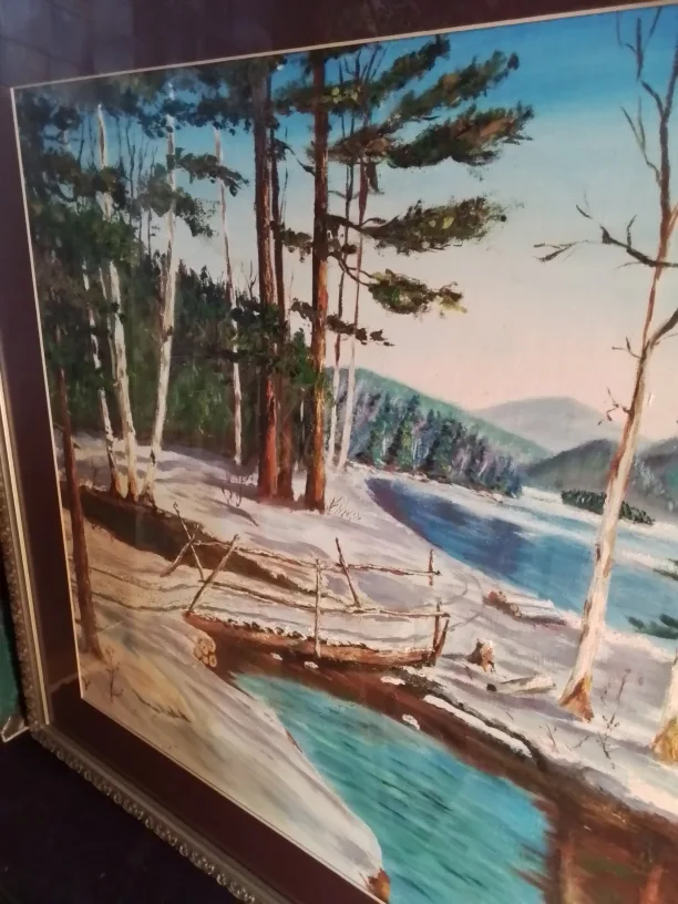 Original Framed winter landscape painting by L. Yeomans image indicator(4)