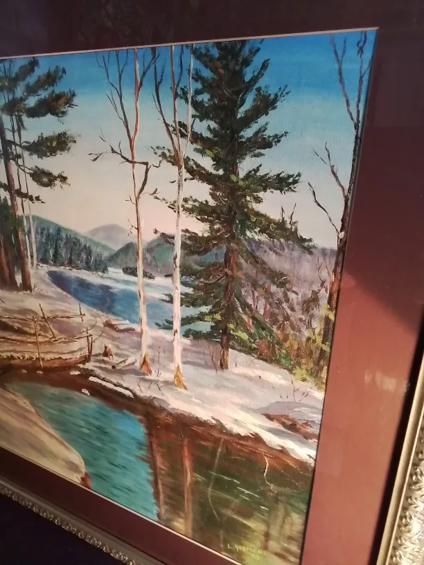 Original Framed winter landscape painting by L. Yeomans image indicator(5)