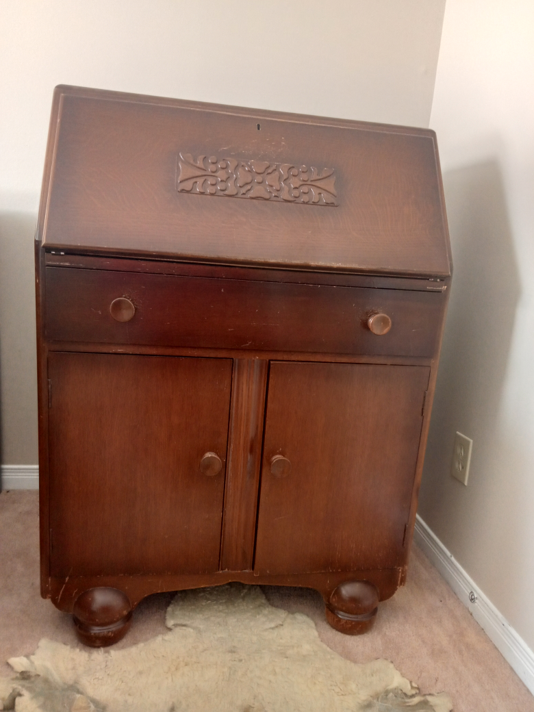 Vintage Wooden Secretary Desk