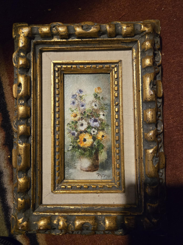 Vintage Pyrassi Floral Oil Painting - photo 4