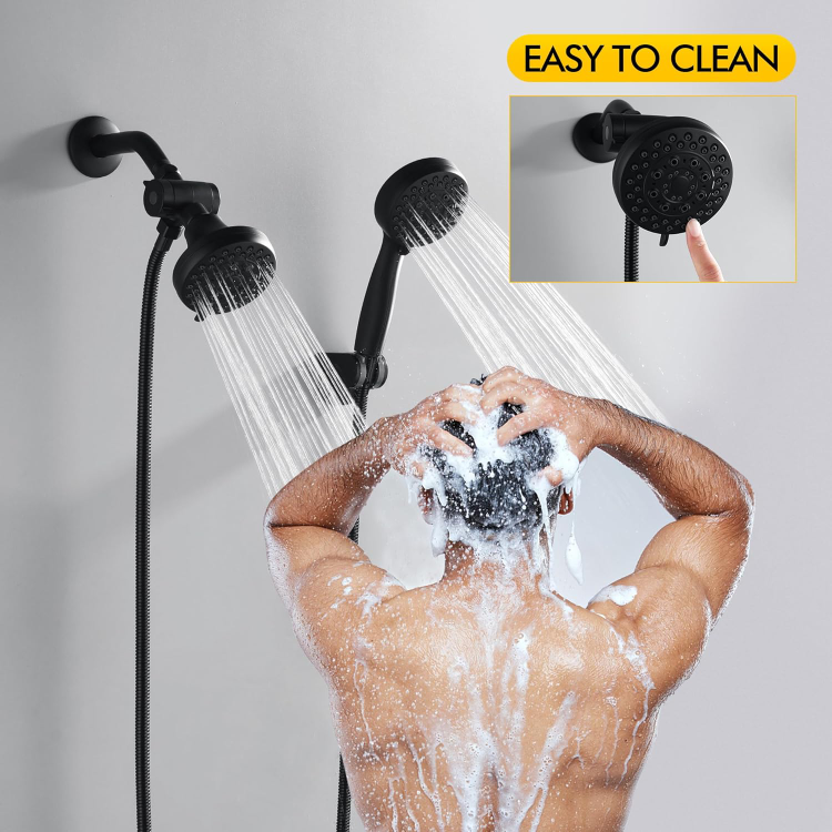 FRANSITON Matte Black Dual Shower Head System - photo 3