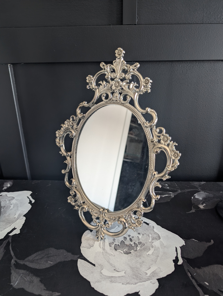 Ornate Silver Hand Mirror