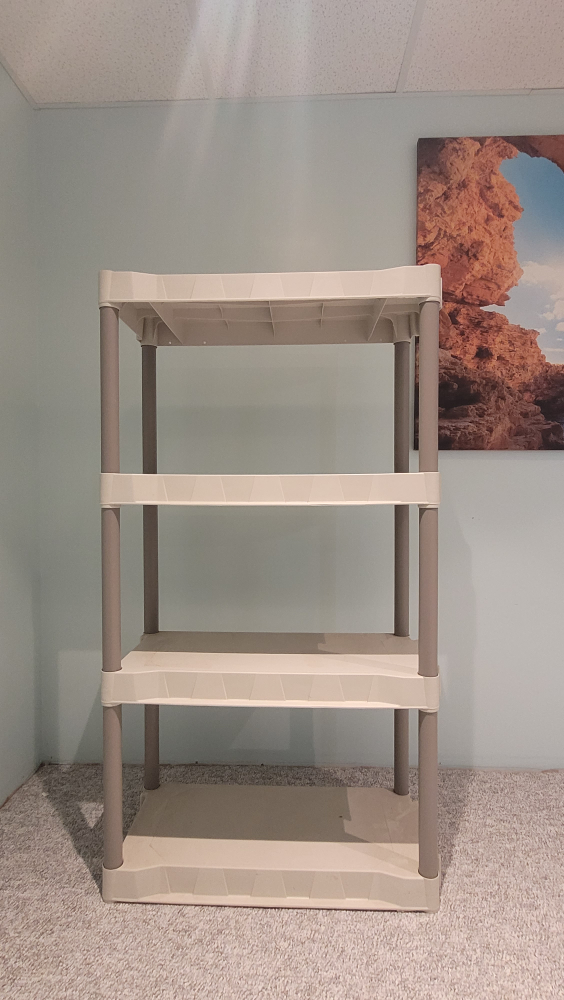 4-Shelf Plastic Shelving Unit