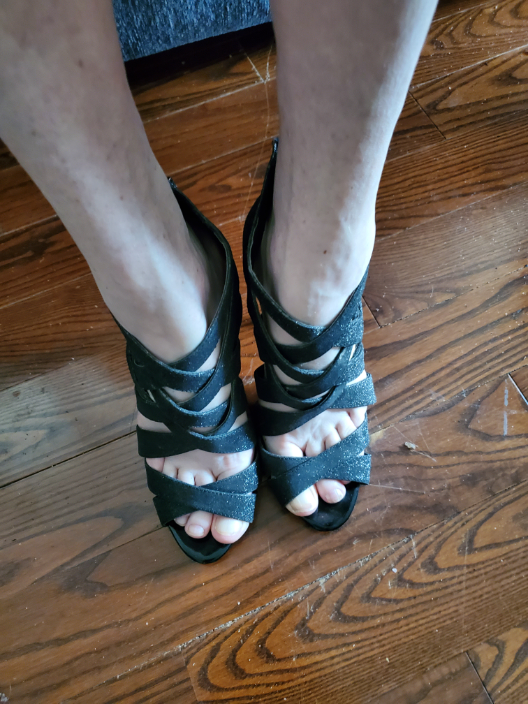 Black Glitter High Heels - photo 2